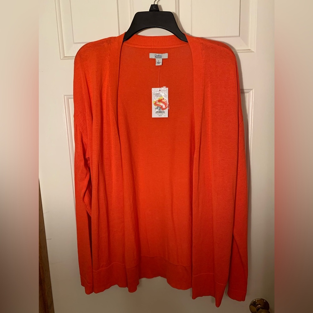 Croft & Barrow NWT Large Orange Button Front Cardigan
